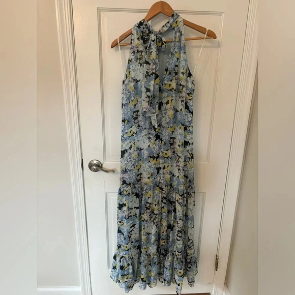 Vince Camuto Small Floral Tiered High Neck Maxi Dress - Picture 5 of 8